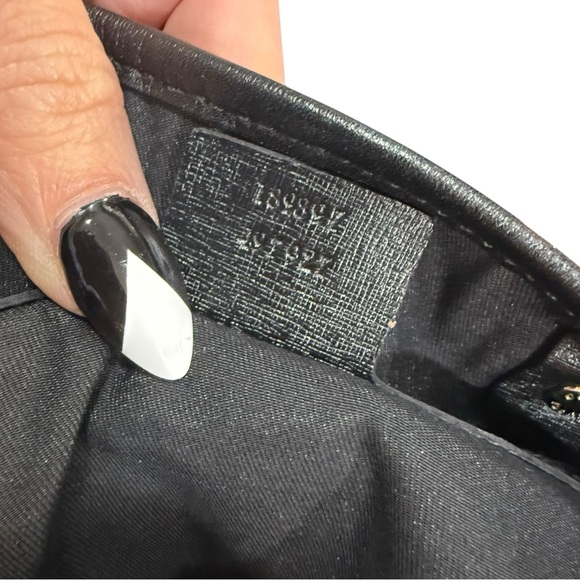 Vintage Gucci GG Canvas Tote Bag White Monogram Black Leather Trim - Picture 8 of 12